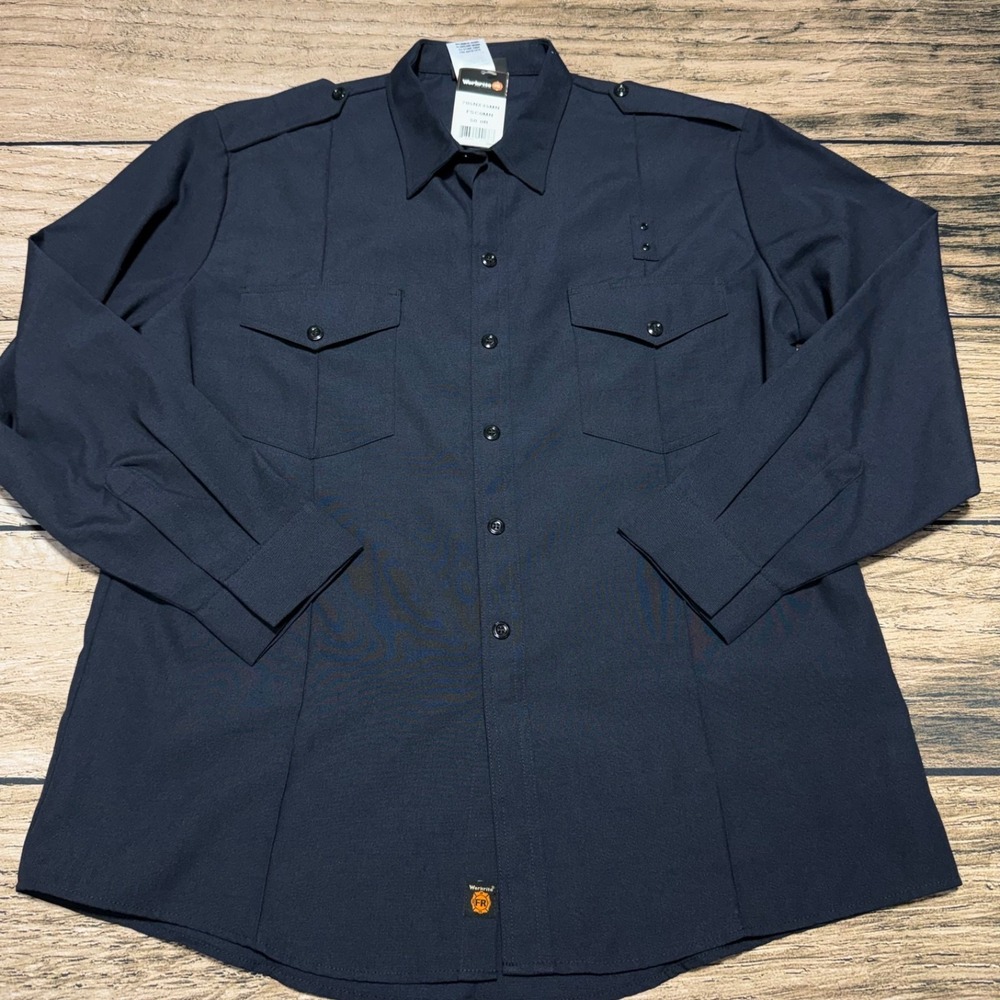 Workrite Fire Chief Shirt Mens 50 XL Navy Blue FR Flame Resistant IIIA 705NX NWT